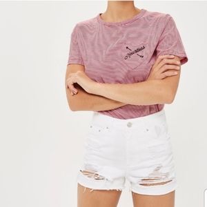 Topshop Moto White Mom Jean Shorts 12
